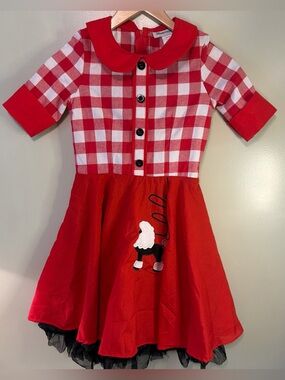50s Poodle Skirt Dress Girls Medium M Soda Shop Halloween Costume Retro